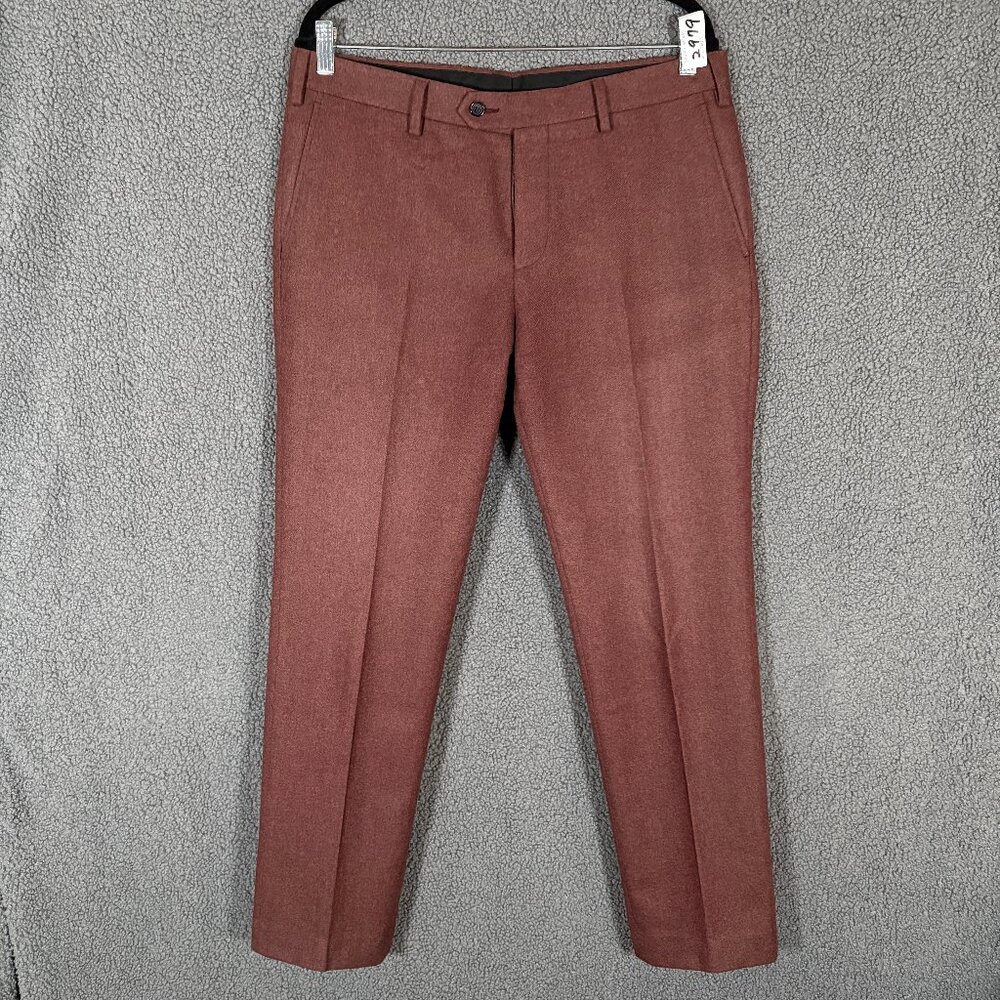Spier & Mackay Wool Trouser Pants - Men's Size 34*29 - Brown Red